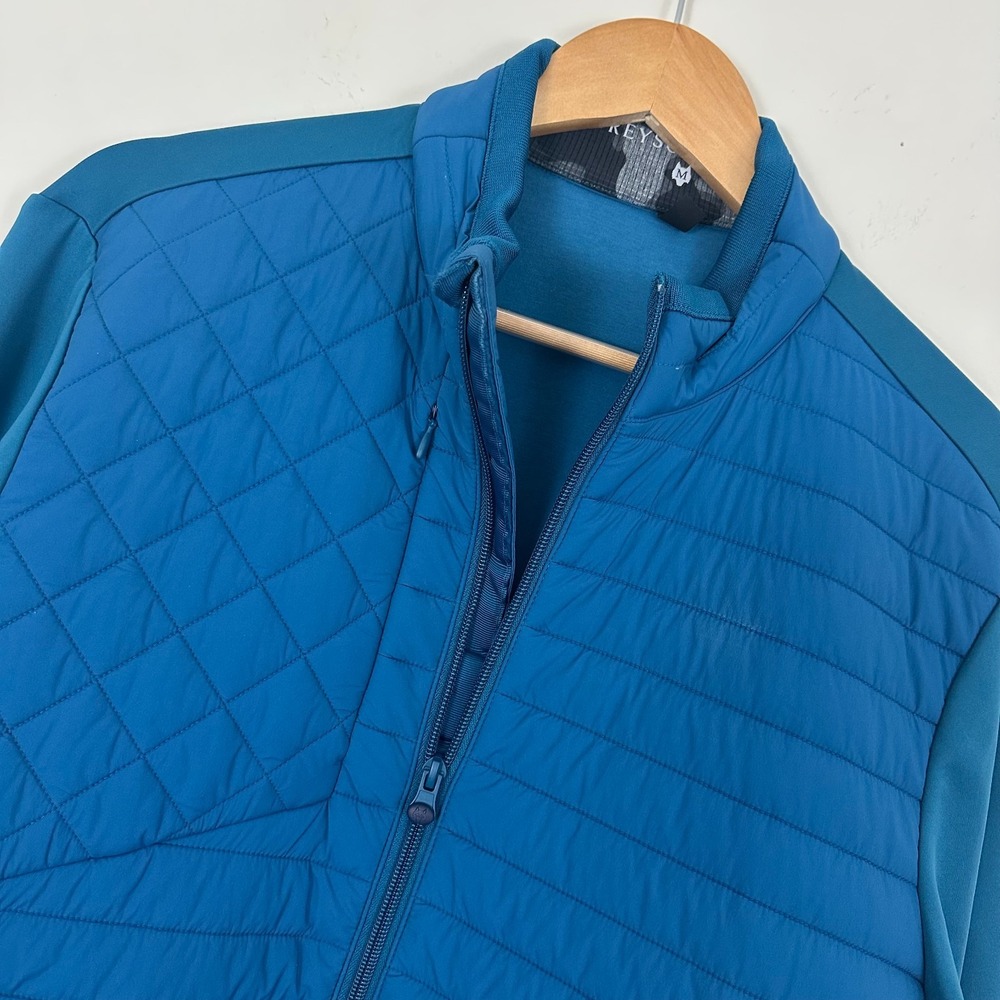 Greyson Yukon Hybrid Jacket Blue Nylon Stretch Quilted Golf Full Zip Mens Medium